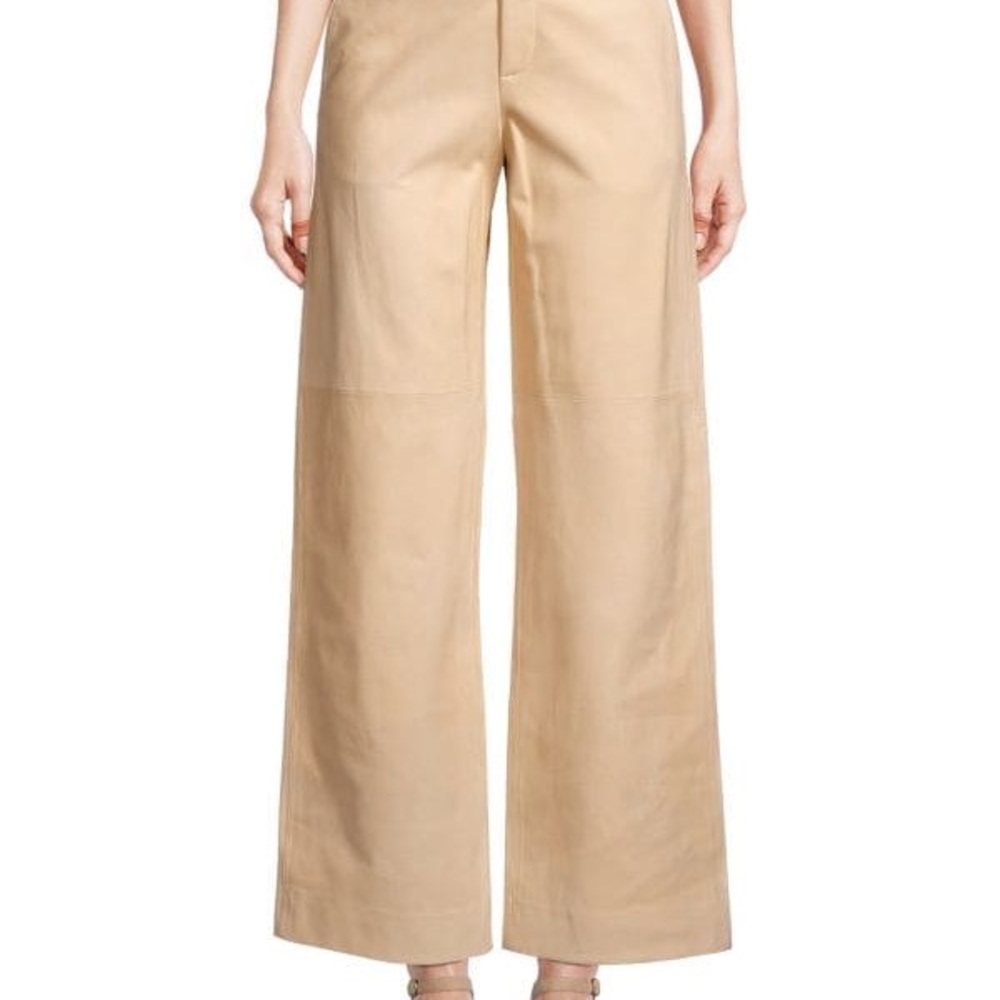 VINCE
​Nubuck Wide-Leg Lamb Leather Pants